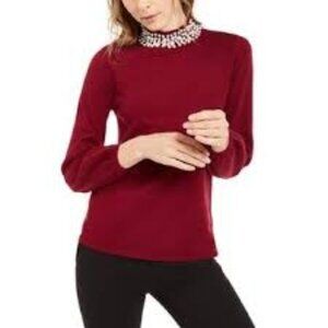 NWT Alfani Pearl Turtleneck Balloon Sleeve Sweater